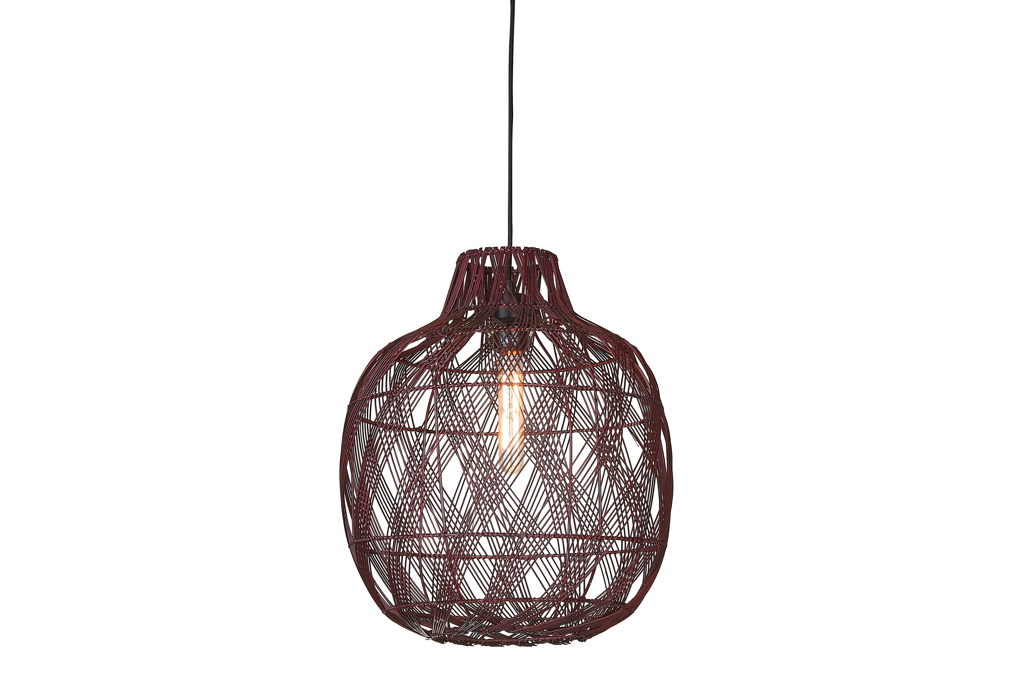 Good&Mojo Hängeleuchte Mendoza Bambus/Schirm ø40xh.50cm burgund, L